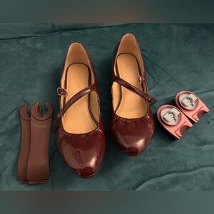 NIB Pashion Footwear Cherry Mocha Mary Janes Size 6